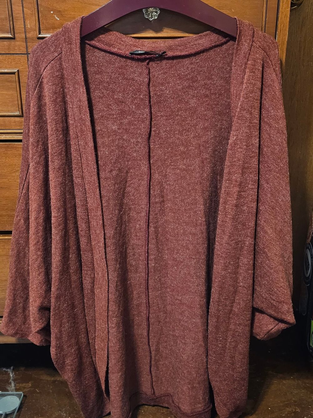 Doe & Rae Heathered Burgundy Knit Top